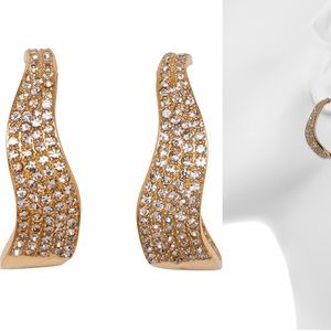 Vince Comuto Gold & Crystal Hoop Earrings